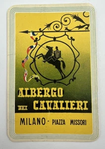 Original Rare Vintage Luggage Label Sicker ALBERGO DEI CAVALIERI Milano ITALY - Picture 1 of 2