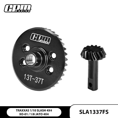 GPM 20Cr Steel Spiral-Cut Front Diffs Gear 13T/37T TRAXXAS 1/10 Slash XO-01 Jato - Image 1 of 2