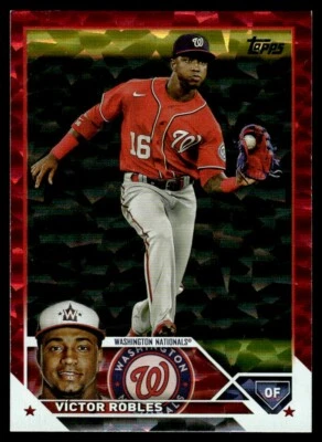 2023 Topps Red Foil Victor Robles 00/199 Washington Nationals #389 R90 - Image 1 of 2