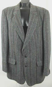 HARRIS TWEED SCOTTISH WOOL GRAY HERRINGBONE SPORT COAT BLAZER SIZE 42L US VGC - Picture 1 of 7