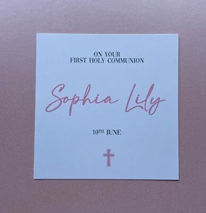 1st First Holy Communion Card Goddaughter Granddaughter Niece Personalised Girls - Picture 1 of 3
