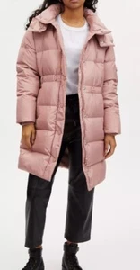 COACH Women’s Mid Down Puffer Parka Hooded Pink Jacket Size M NWT - Picture 1 of 12
