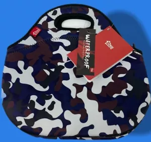 Purple Camo Child Safe Neoprene Lunch Bag Tote Waterproof Thermal Insulated NEW! - Picture 1 of 12