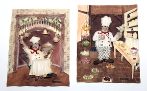 Riggs Abeja RiggsAbeja Chef Italiano Cocina 3D Arte Cerámica Colgante Pared Placa X2 - Imagen 1 de 5