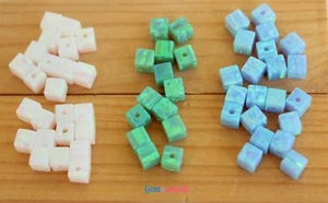 Espaciador de piedras preciosas cuadrado suelto blanco azul verde cubo de 4 mm 30 piezas - Imagen 1 de 10
