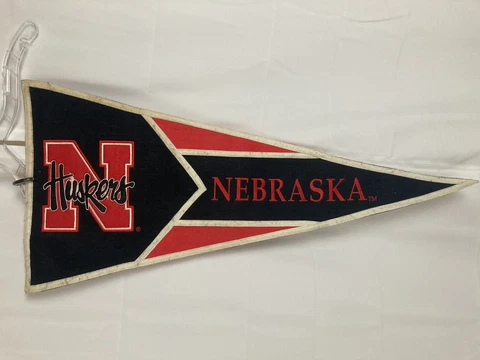 RARE UNIVERSITY OF NEBRASKA  "FOOTBALL" Pennant Huskers Cornhuskers 34.5” Felt Cover