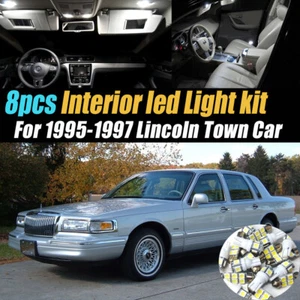 8Pc Super White Car Interior LED Light Bulb Kit for 1995-1997 Lincoln Town Car - Picture 1 of 8