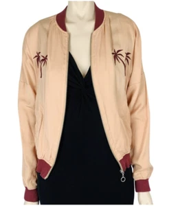 CHAQUETA BOMBARDERO BORGOÑA NARANJA PONCHE MIEL PALMERAS TROPICAL HAWAII PEQUEÑA - Imagen 1 de 6
