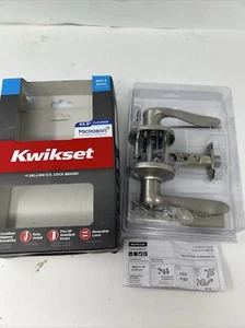 Kwikset Tustin Bed & Bath Lockable Privacy Lever Handle Satin Nickel 97300-817 - Picture 1 of 8