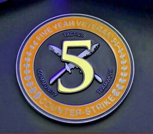 CSGO CSGO CS GO Counter Strike Design Moneda Veterana de 5 Años Medalla sin VÁLVULA - Imagen 1 de 7
