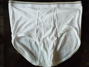 *NEW*(6) STAFFORD Tailored Culture 100% Cotton White Mens Briefs Sz 42 w/flaws - Picture 1 of 10