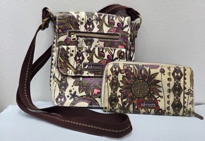 Cartera Bandolera Sakroots Owl Estampado Floral y Cartera a Juego Bolso sin asas Lona Recubierta Foto 1 de 4