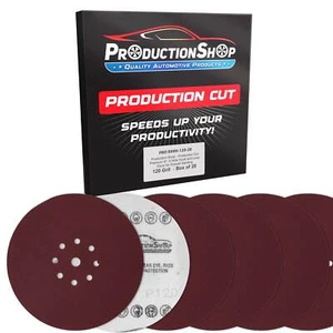 9" Red 9-Hole 120 Grit Sanding Discs, Box of 20 - Hook & Loop Backing Sandpaper - Bild 1 von 5