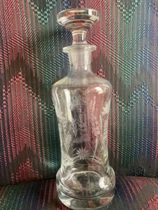 Decanter Summerfield LEONARD SILVER cut glass Wheat heavy Romania 12-3/4"t - Picture 1 of 12