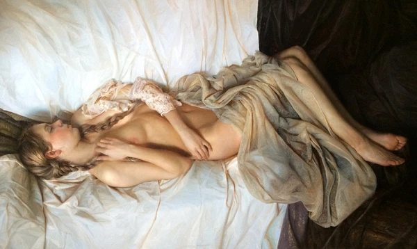 Pure and clean girl body Oil Painting Art Printed canvas Giclee