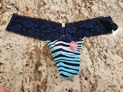 True Vintage Victoria Secret PINK Extra Low Rise Thong Zebra Size Small - Image 1 of 3