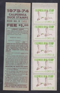 State Hunting/Fishing Revenues: CA; 1973 Duck Stamp CA-3; Bklt Pane/5 +Cover MNH - Picture 1 of 1