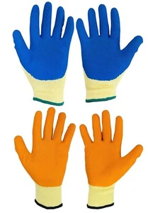 Work Construction Gloves Latex Coated Safety Grip Builders Flexible Anti Slip - Picture 1 of 16