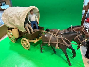 1966 BONANZA -American Character 4 in 1 Covered, Chuck, Ranch WAGON w/Hoss & Joe - Picture 1 of 13
