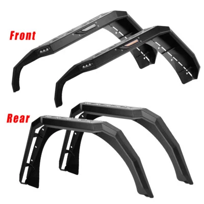 2/4Pcs Front/Rear Fender Flares for 2007-2018 Jeep Wrangler JK Steel Black Foto 1 de 4