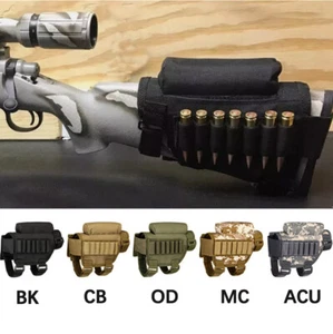 Tactical Adjustable Rifle Butt Stock Cheek Rest Pouch Neoprene Bullet Holder Bag - Picture 1 of 15