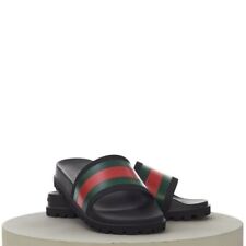 Gucci Web Men's Rubber Slide Sandal - Black Rubber, US 11