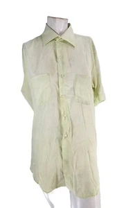 Arrow Decton Men's Shirt 2XL Sanforized Lime Green Cotton Vintage Short Sleeve - Picture 1 of 8