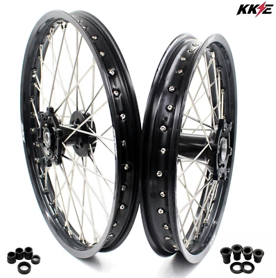 Llantas KKE 21/19"" para Suzuki RM125 1996-2007 RM250 1996-2008 CNC buje negro Foto 1 de 4