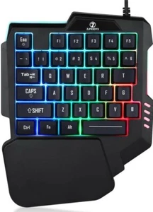 ZJFKSDYX C91Pro Gaming Keyboard with Rainbow Backlight - PS4 Xbox Nintendo Switc - Picture 1 of 5