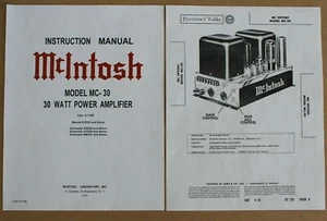 *USA* ULTIMATE McINTOSH MC30 SERVICE / OWNER'S / SALES FLYER MANUALS - Picture 1 of 12