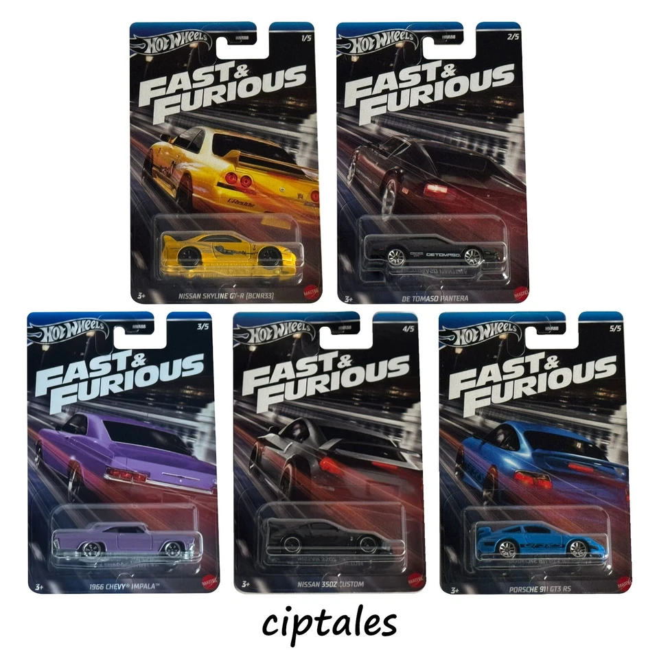 Hot Wheels Fast and Furious - 1:64 - Nissan 350Z Custom Porsche Impala Skyline - Immagine 1 di 1