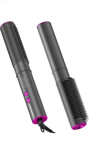 Hair Straightener Curl Brush,2 in 1 Ring Hair Straightening Comb Curling Iron - Picture 1 of 9