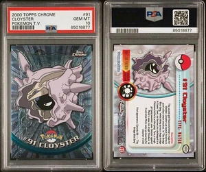 Cloyster #91 - Topps Chrome Pokemon TV Holo Foil 2000 - PSA 10 Gem Mint - Picture 1 of 3