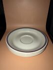 5-VTG Corelle CorningWare Beige Replacement Saucers Blue & Maroon Double Rings