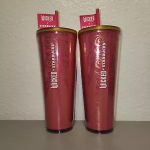 Lote de dos vasos Starbucks Wicked Pink Glitter Cold Cup 24 oz - Imagen 1 de 6