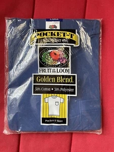 Neu Vintage 1998 grau Fruit of the Loom Tasche T-Shirt goldene Mischung Large L - Bild 1 von 2