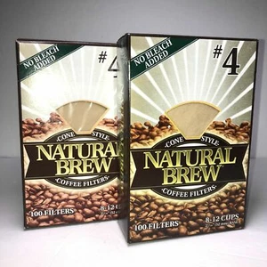 Rochline Natural Brew Kaffeefilter #4 Kegel Stil ~ zwei (2) 100 Stück Boxen = 200 - Bild 1 von 1