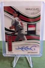 Jim Edmonds 2023 Panini Immaculate Clearly Auto mem Green /5 St Louis Cardinals