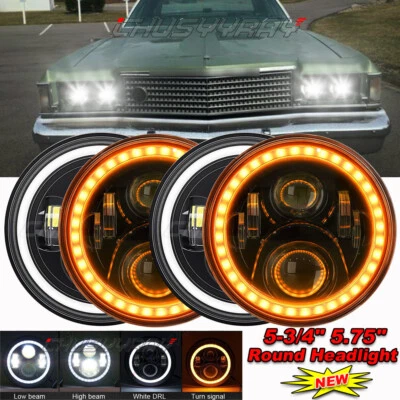 4PC 5.75" LED Round Headlights High/Low Beam for Dodge Royal Monaco 1972-1977 - Image 1 of 4