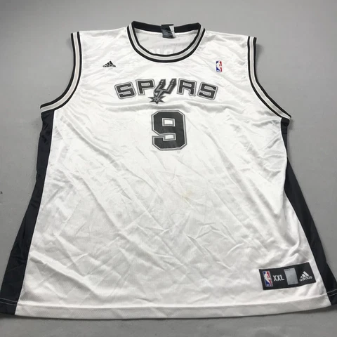San Antonio Spurs Jersey Mens 2XL XXL White Adidas Tony Parker NBA Logo Shirt Cover