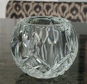 Vntg.HOMCO Round Votive Crystal Sphere Heavy Candle Holder Made In the USA 3" - Picture 1 of 7