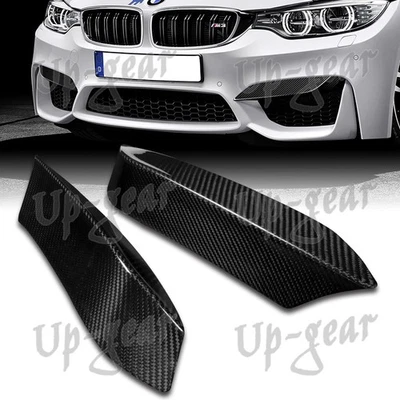 Parachoques delantero de fibra de carbono Canard Lip 2 piezas para BMW F80 F82 F83 M3 M4 2015-2020 Foto 1 de 4