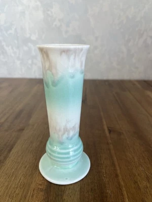 Keramik | Annaburg | 993 | Türkis Weiß   | Handmalerei Vase Schlank - Bild 1 von 4