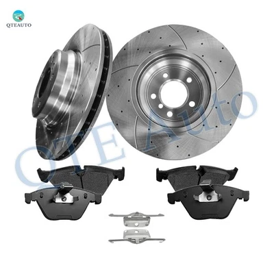 6 Front 348mm Drilled Brake Rotors-Ceramic Brake Pad Kit For 2011-2013 BMW 335IS - Image 1 of 4
