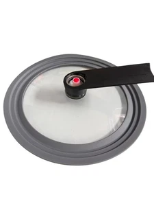 Tapa Universal 2 Piezas Ø24-28cm Cristal Silicona Mango - Imagen 1 de 7