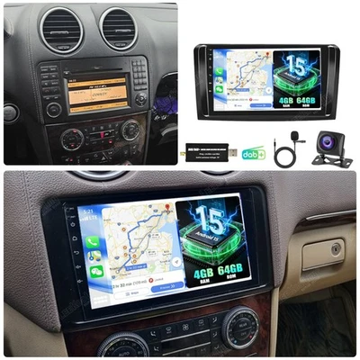4g+64G DAB+ Für Mercedes Benz ML/GL Klasse W164 X164 Android 15 Autoradio KAM - Bild 1 von 4