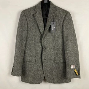 NWT $300 Stafford Harris Tweed Herringbone Wool Sport Coat Jacket Size 40 - Picture 1 of 7