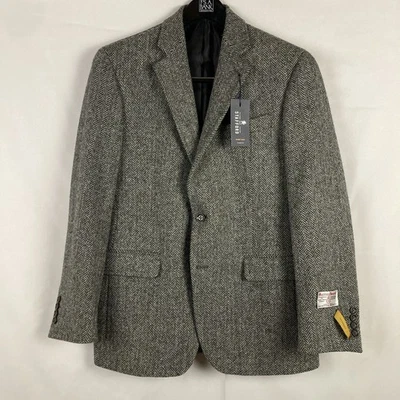 NWT $300 Stafford Harris Tweed Herringbone Wool Sport Coat Jacket Size 40 - Image 1 of 4
