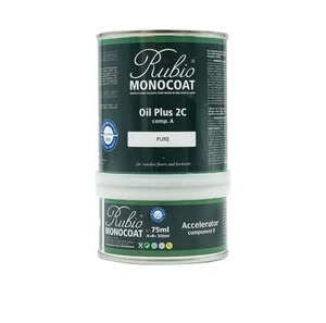Rubio Monocoat Oil Plus 2C, 350 Milliliters, Pure, Interior Wood Stain (WHITE) - Picture 1 of 3