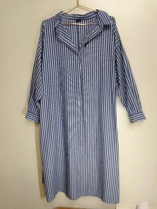 Camisa a rayas azul/blanco ICHI vestido patrón 100 % algodón envío gratuito d... - Imagen 1 de 9